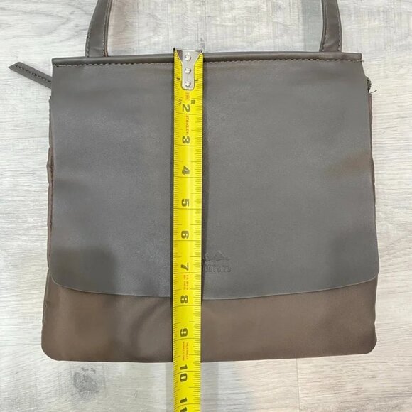 Roots 73 Nylon and Leather Taupe Colored Crossbody Bag with Adjustable Strap - Picture 15 of 16